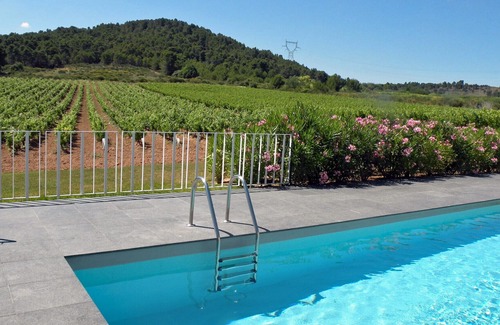 Rieux-Minervois Cottage | Gite Muscat, communal heatable and fenced pool, surrounded by vineyards