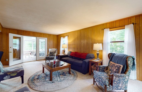 Minocqua House | Gorgeous lakefront home with dock, sandy beach area, fireplace, huge deck & WIFI
