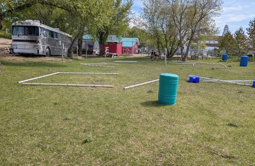 West Central Saskatchewan House | Grayhound RV bus at Vicki's EAL and Photography. Equine assistant learning.