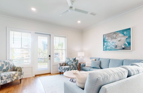 Gulf Shores House | Gulf-view house with heated pool, balcony, patio, central AC, & W/D