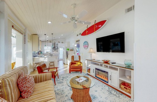 Kiska Beach House | Home with pool, central AC, & washer/dryer - walk minutes to beach
