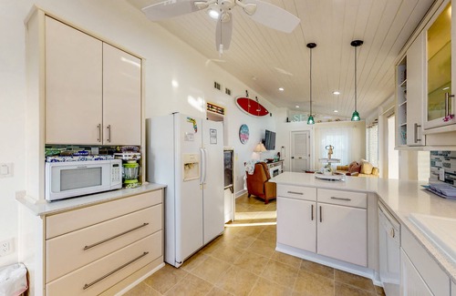 Kiska Beach House | Home with pool, central AC, & washer/dryer - walk minutes to beach