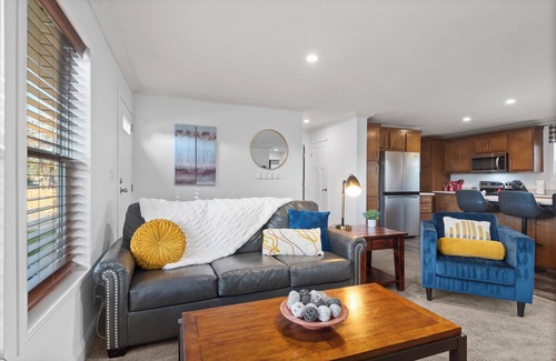 Dupont House | HOT TUB - Entire NEW Home - Walk to Light Rail - King Beds - Firepit Theatre