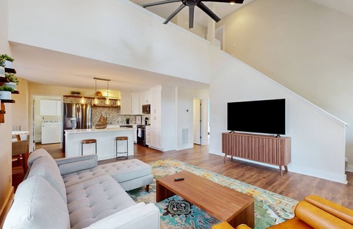 Hampstead House | Idyllic retreat with surfboards, hot tub, open layout, & firepit - dog-friendly