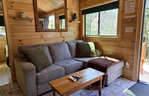 Bath House | Incredible Modern Tiny Log Cabin near the Ammonoosuc River for a Romantic Getaway in New Hampshire