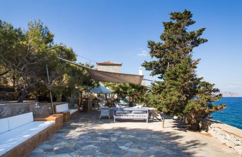 Vlychos House | Lady of Hydra Villa, sea front view, private beach