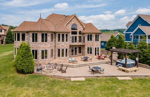 Waterfront Greens House | Lakefront Castle w/Pool, Hot Tub & Dock Slip