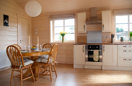 Kirkbean Cottage | Lapwing Lodge - a very comfortable and spacious seaside log chalet in an ideal position a minutes w