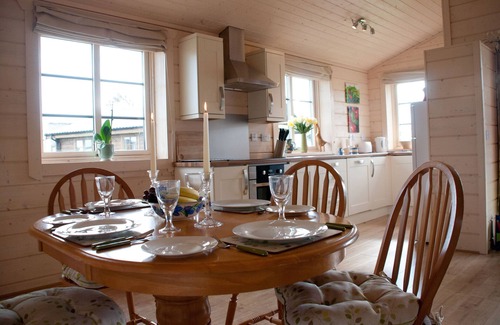 Kirkbean Cottage | Lapwing Lodge - a very comfortable and spacious seaside log chalet in an ideal position a minutes w