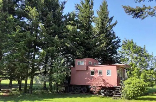 Troutdale House | Little Red Caboose with a View in the Scenic Columbia River Gorge