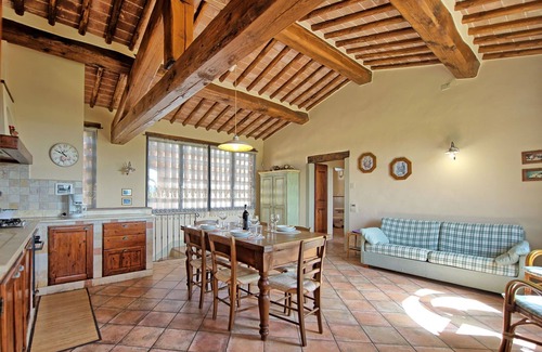 San Pietro in Bossolo Apartment | Lovely apartment for 8 guests with A/C, pool, WIFI and panoramic view, close to Greve In Chianti