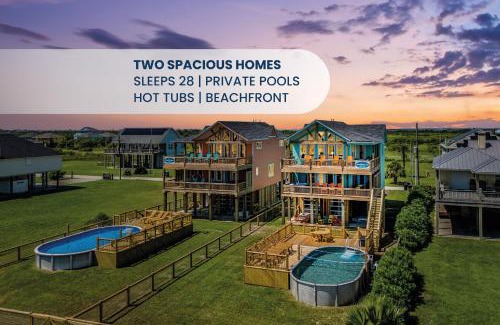 Crystal Beach House | Luxury Beachfront Escape 2 Homes, Pools & Hot Tubs