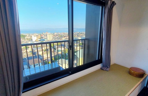 Kannawa Onsen Hotel | Main guest room Ocean side Twin room with a pa/Beppu Ōita