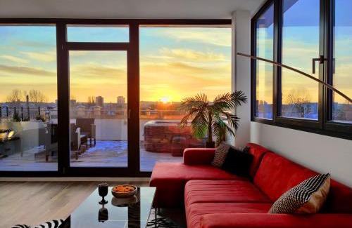 Magdeburg Apartment | Maisonette-Penthouse inklusive Whirlpool über den Dächern von Magdeburg