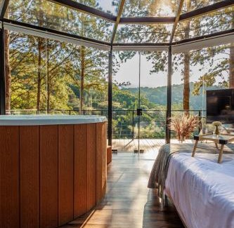 Pomerode Ski Chalet | Maravilhosa Cabana de Vidro de Luxo na Natureza