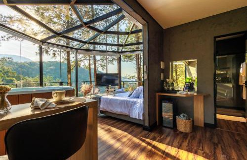 Pomerode Ski Chalet | Maravilhosa Cabana de Vidro de Luxo na Natureza