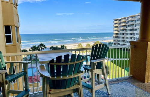 New Smyrna Beach Condo | MARCH 2026 AVAILABLE! Luxury 3bed 3bath. Direct Oceanfront. 2 balconies.