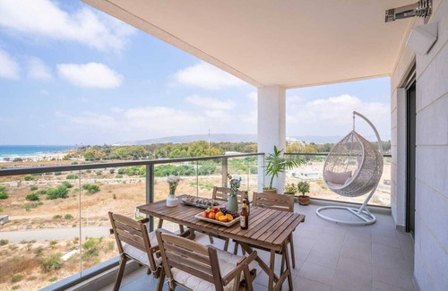 Nahariya Apartment | Mini Penthouse 3BR | Huge Balcony | Open SeaView