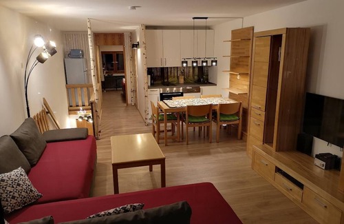 Sankt Englmar Apartment | Modern ausgestattetes Design-Appartement mit offenem Wohnbereich und Südbalkon