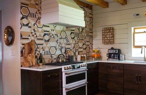 Stone Ridge House | Modern log cabin sited on six acres of land, private and secluded, serene.