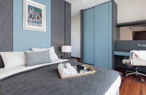 Bedok House | Modern private studio room EZS-7 with shared pool in bungalow house
