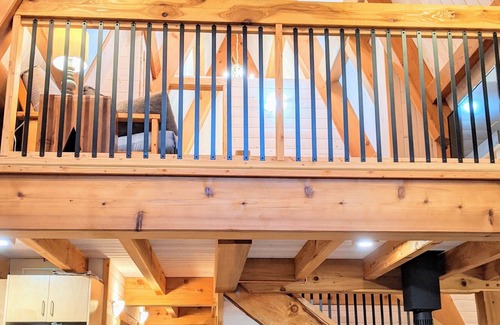 Comox Valley Cabin | Mountain oasis, Custom timber A-frame with hot tub and fire pit. Pet friendly.