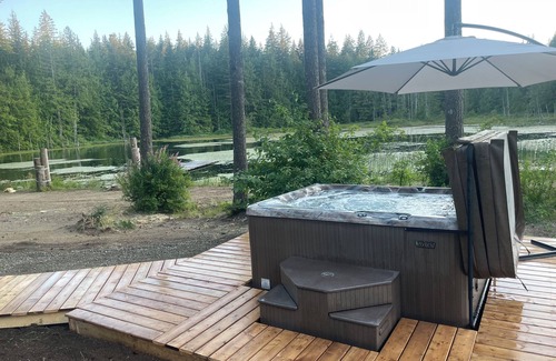 Blind Channel Cabin | Mountain retreat on a private lake with a hot tub and more!