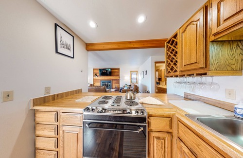 Wildernest Condo | Mountain view ski condo with gas fireplace, pool, & hot tub - washer/dryer access