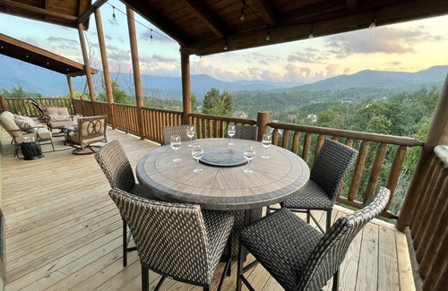 Chalet Village North Cabin | NEW CABIN! Mountain VIEWS, HUGE DECKS, Awesome Game Room And Fire Pit!