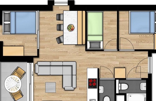 Jabbeke Apartment | Nice apartment with air conditioning, on a resort, near a recreational lake