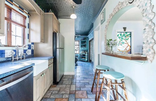 Long Beach House | "Once Upon a Tide" eclectic beach house with pizza oven, game room, fireplace