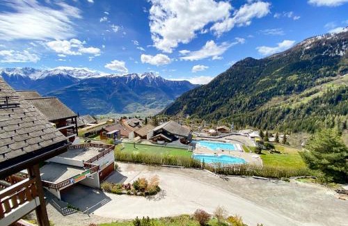 Ovronnaz Apartment | Ovronnaz vue imprenable, terrasse & accès bains