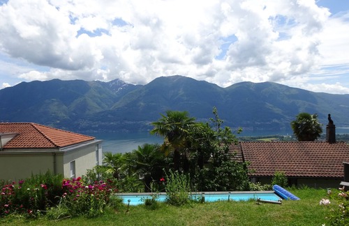 Orselina Apartment | Palm trees, Pool and Panorama: Casa Belsito, Orselina, on Lake Maggiore