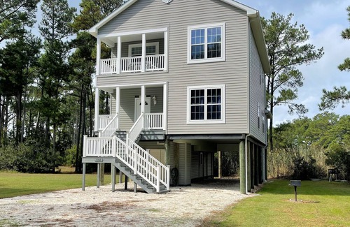 Piney Island House | Piney Island Getaway - Waterview home - SC Porch LINENS AND TOWELS PROVIDED