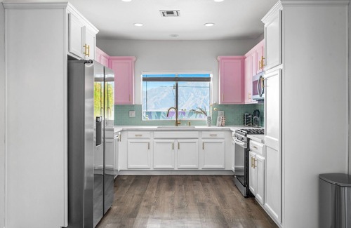 Desert Hot Springs House | PinkBlissHouz: Pool, Spa, Firepit, Themed Rooms