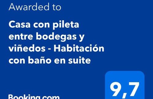Lujan de Cuyo House | Posada Las Praderas con Piscina - Habitación con Baño en suite - Zona entre bodegas y viñedos