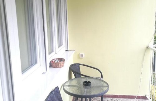 Vranjic House | Pretty big double bed room with balcony