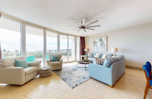 Orange Beach East House | Resort-style apartment with ocean views, large balcony, pool, tennis, & gym