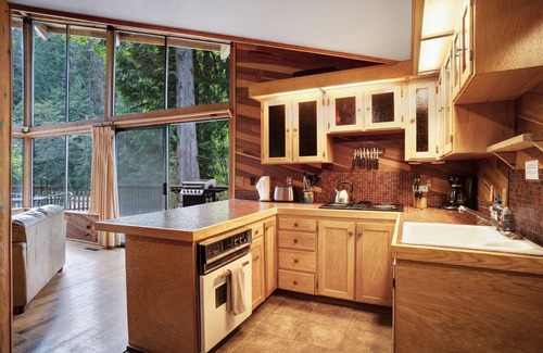 Baring Cabin | Riverfront cabin with soaring views of mountains & woodstove - dog-friendly