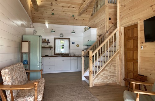 Lake Luzerne Cabin | Riverside Retro Style Cottage Close to everything.