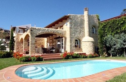 Platanias Town Villa | Rock House's Villa Melody (2 Bedrooms, Sleeps 4) with private garden and pool.