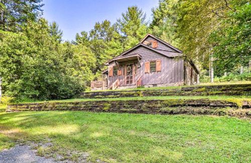 Ennice House | Rustic Cabin with Patio and Pond on Blue Ridge Parkway