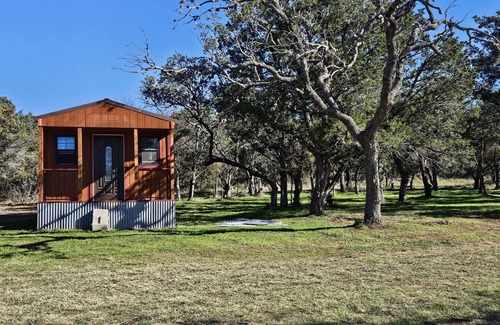 Silver Creek Village Cabin | Rustic one room cabin overlooks Lake Buchanan near Reveille Ranch and Spider Mtn
