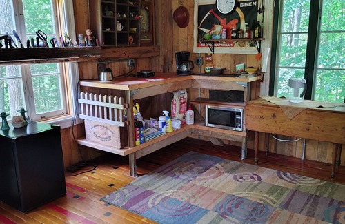 Marshall Cabin | Rustic yet stylish Loft Cabin w/hot tub & outdoor shower. No Cleaning Fee.