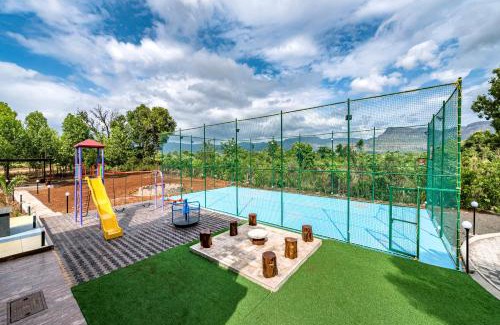 Karjat Villa | SaffronStays Casa De Familia, Karjat - pool villa with ample open space for outdoor games