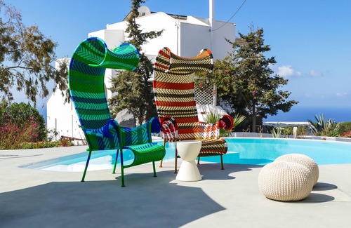 Santorini Villa | Saligari Villa with private pool & outdoor hot tub