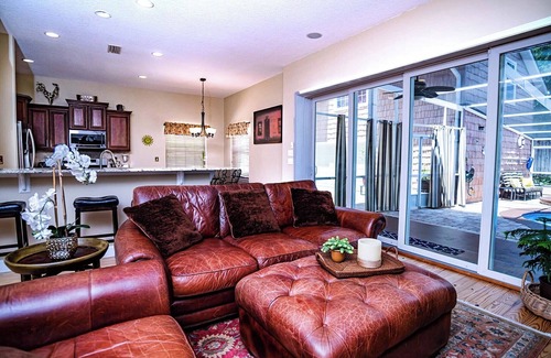 Vilano Beach House | Salt water pool - jacuzzi - BBQ - walk to beach - large screened lanai