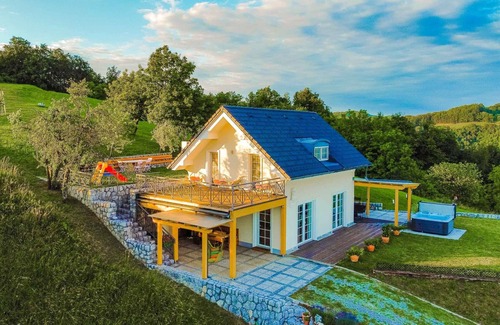 Bostanj Villa | Secluded Escape Hilltop Villa with Hot-Tub - Two Bedroom Villa with Hot-Tub