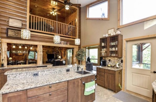 Catalpa Cabin | Secluded log cabin home located on 13 acres with salt water pool & jacuzzi.