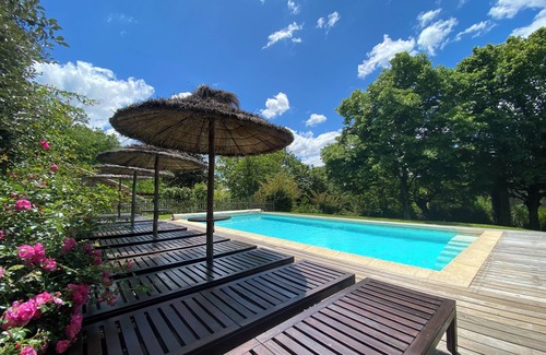 Sanilhac House | Southern Ardèche. Property in the middle of a wooded park + heated pool and SPA.